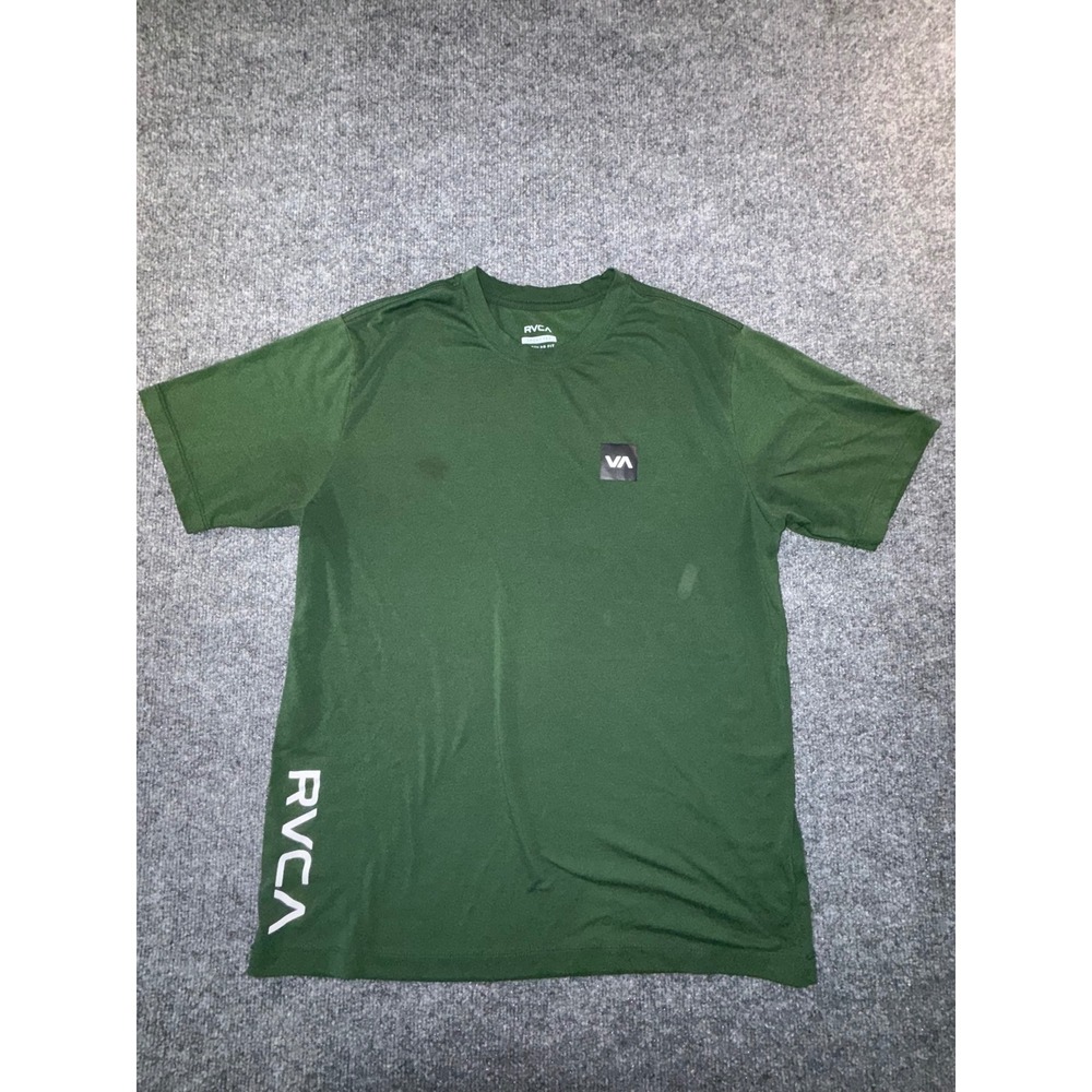 RVCA Sport Tee Mens Medium Green Short Sleeve Regular Fit VA Logo T-Shirt